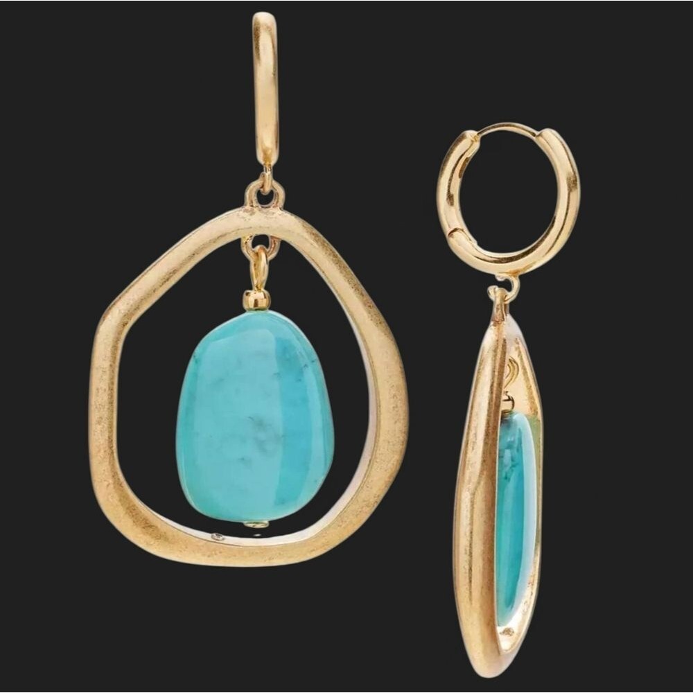Style & Co. Gold and Blue Teardrop Earrings
